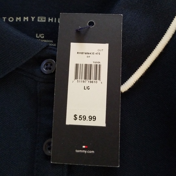 SOLD-Tommy Hilfiger Blue & Pink Polo Sz L - Picture 3 of 5